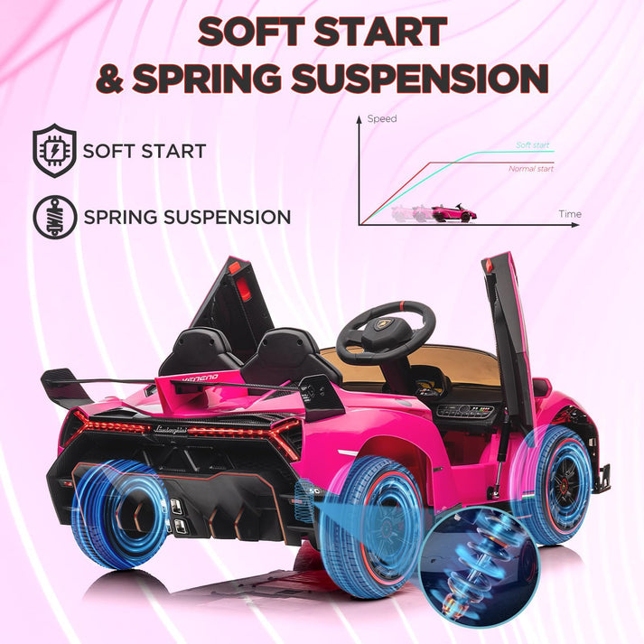 Coche eléctrico infantil con ruedas amortiguadoras para estabilidad