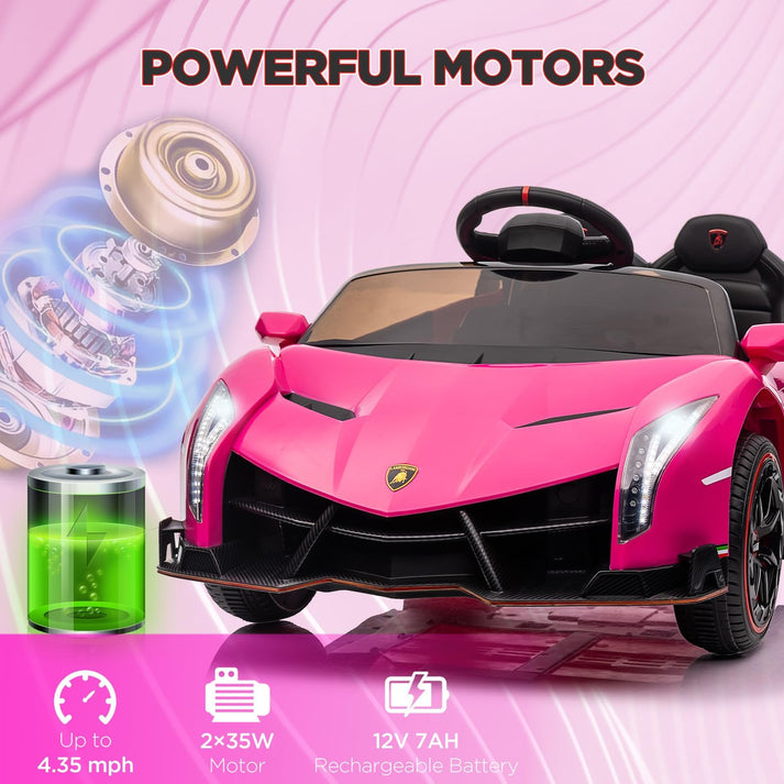 Coche infantil con claxon, controles musicales y luces en el tablero